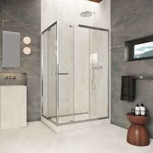 Душевой уголок Vegas-glass ZP+ZPV Inside 160*100 08 01 стекло прозрачное, профиль глянцевый хром, 160х100 см