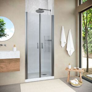 Душевая дверь Vegas Glass E2P NOVO h2000 75 11 Moru профиль оружейная сталь, стекло Moru. Размер регулировки 77,5-82,5 см
