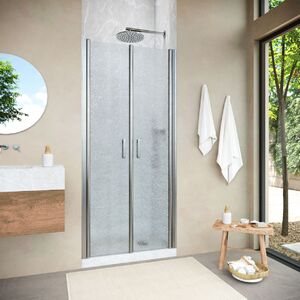 Душевая дверь Vegas Glass E2P NOVO h2000 100 04 02 профиль никель, стекло шиншилла. Размер регулировки 92,5-97,5 см
