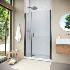 Душевая дверь Vegas Glass EP-F-2 NOVO h2000 100 11 Moru R профиль оружейная сталь, стекло Moru. Размер регулировки 97-102 см