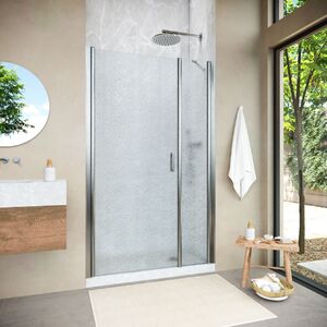 Душевая дверь Vegas Glass EP-F-2 NOVO h2000 185 04 02  L профиль никель, стекло шиншилла. Размер регулировки 182-187 см