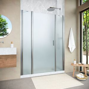 Душевая дверь Vegas Glass EP-2F NOVO h2000 140 04 10 L профиль никель, стекло сатин. Размер регулировки 138-143 см