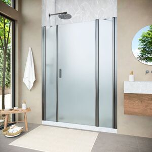 Душевая дверь Vegas Glass EP-2F NOVO h2000 160 11 10 R профиль оружейная сталь, стекло сатин. Размер регулировки 158-163 см