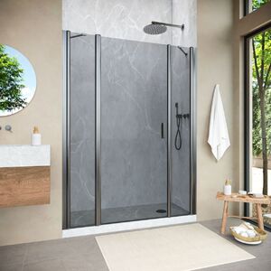 Душевая дверь Vegas Glass EP-2F NOVO h2000 170 11 07 L профиль оружейная сталь, стекло графит. Размер регулировки 168-173 см