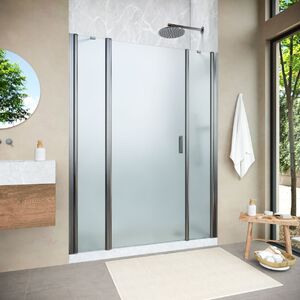 Душевая дверь Vegas Glass EP-2F NOVO h2000 180 11 10 L профиль оружейная сталь, стекло сатин. Размер регулировки 178-183 см