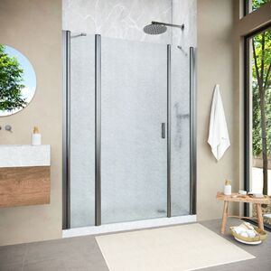Душевая дверь Vegas Glass EP-2F NOVO h2000 215 11 02 L профиль оружейная сталь, стекло шиншилла. Размер регулировки 213-218 см