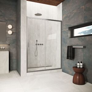 Душевая дверь Vegas Glass ZP Protec 120 11 01 профиль оружейная сталь, стекло прозрачное. Размер регулировки 118-123 см