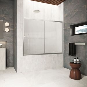 Шторка для ванны Vegas Glass ZV Protec 150 04 Moru  профиль никель, стекло Moru