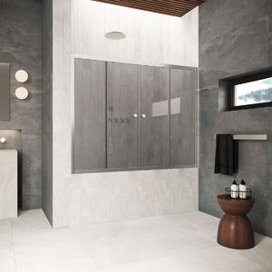 Шторка для ванны Vegas Glass Z2V Protec 185 04 07  профиль никель, стекло графит