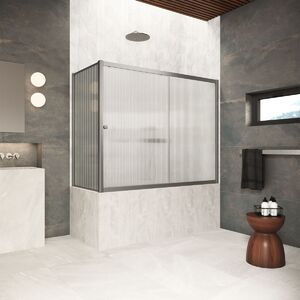 Шторка для ванны Vegas Glass ZV+ZVF Protec 160*75 11 Moru  профиль оружейная сталь, стекло Moru