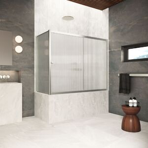 Шторка для ванны Vegas Glass ZV+ZVF Protec 170*80 04 Moru  профиль никель, стекло Moru