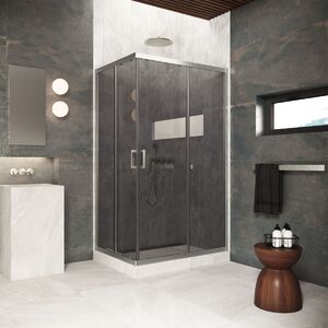 Душевой уголок Vegas Glass ZA-F Protec 120*80 04 07  профиль никель, стекло графит