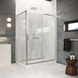 Душевой уголок Vegas Glass ZP+ZPV Protec 180*95 04 01  профиль никель, стекло прозрачное