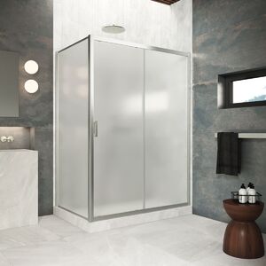 Душевой уголок Vegas Glass ZP+ZPV Protec 180*100 04 10  профиль никель, стекло сатин