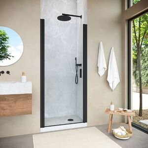 Душевая дверь в нишу Vegas Glass EP NOVO h2000 70 02М 01 профиль черный матовый, стекло прозрачное. Размер регулировки 67,5-72,5 см.