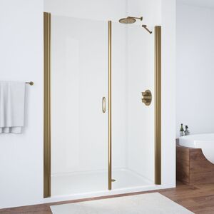 Душевая дверь в нишу Vegas Glass EP-F-2 125 05 01 L профиль бронза, стекло прозрачное. Размер регулировки 122-127 см.