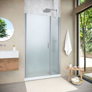 Душевая дверь в нишу Vegas Glass EP-F-2 NOVO 135 07 10 L профиль матовый хром, стекло сатин. Размер регулировки 132-137 см.