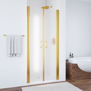 Душевая дверь в нишу Vegas Glass Е2Р 85 09 10 профиль золото глянцевое, стекло сатин. Размер регулировки 82,5-87,5 см.