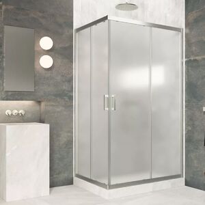 Душевой уголок Vegas Glass ZA-F Protec 90*70 04 02  профиль никель, стекло шиншилла