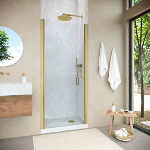 Душевая дверь в нишу Vegas Glass EP NOVO h2000 70 03 01  профиль золото матовое, стекло прозрачное. Размер регулировки 67,5-72,5 см.