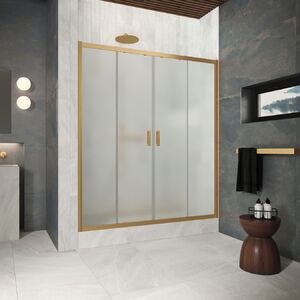 Душевая дверь в нишу Vegas Glass Z2P Protec 165 03 10 профиль золото матовое, стекло сатин. Размер регулировки 163-168 см.