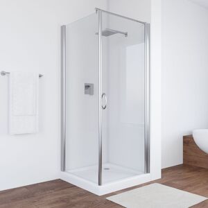 Душевой уголок Vegas Glass 90х90 см, EP-Fis 90 08 01 R профиль глянцевый хром, стекло прозрачное