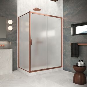 Душевой уголок Vegas Glass 125х90 см, ZP+ZPV Protec 125*90 12 10 профиль медь, стекло сатин