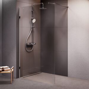 Душевая перегородка 120х195см, AM.PM X-Joy W94UWI-120-F1-MTE стекло прозрачное, профиль глянцевый хром