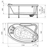 Акриловая ванна Радомир Бостон 150х100 (левая / правая) chrome