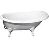 Классическая ванна из искусственного камня PAA Victoria 170x83 с белыми фигурными ножками