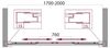 Душевая дверь BelBagno UNIQUE-BF-2-170/200-P-Cr, стекло матовое, регулировка 170-200 см