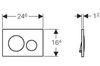 Клавиша Geberit Sigma 20 115.882.JT.1, рамка и кнопки белый матовый / обод хром