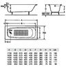 Чугунная ванна Roca Continental 160х70 21291200R с антискользящим покрытием