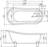 Ванна Belbagno BB04 170х80 акриловая  (ножки бронза заказываются дополнительно)