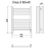 Полотенцесушитель Электрич.кабельный Ника STEP-2 80/40 правый тэн