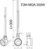 Электрический ТЭН TERMА MOA 300W белый, скрытое подключение