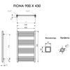 Полотенцесушитель Terma FIONA 900/430 RAL 9005 черный матовый