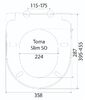Комплект BERGES для монтажа  подвесного унитаза: инсталляция NOVUM525, кнопка S3 хром глянец, унитаз EGO Rimless, сидение дюропласт  Toma Slim SO, микролифт, быстросьем