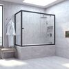 Шторка на ванну Vegas Glass ZV+ZVF NOVO 180*75 02М 01 профиль черный матовый стекло прозрачное