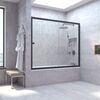 Шторка на ванну Vegas Glass ZV NOVO 150 02М CRYSTALVISION профиль черный матовый стекло CRYSTALVISION