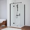 Душевой уголок Vegas Glass AFP-Fis NOVO 100*120 02М CRYSTALVISION L профиль черный матовый стекло CRYSTALVISION