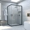 Душевой уголок Vegas Glass ZA-F NOVO h2000 110*90 02М 01 профиль черный матовый стекло прозрачное