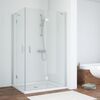 Душевой уголок Vegas Glass AFA-F NOVO 110*100 07 CRYSTALVISION R профиль матовый хром стекло CRYSTALVISION