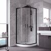 Душевой уголок Vegas Glass ZS NOVO h2000 80 02М CRYSTALVISION профиль черный матовый стекло CRYSTALVISION
