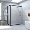 Душевой уголок Vegas Glass ZP+ZPV NOVO h2000 160*70 02М 10 профиль черный матовый стекло сатин
