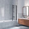 Шторка на ванну Vegas Glass E2V LUX ST 125 02М CRYSTALVISION R профиль черный матовый стекло CRYSTALVISION