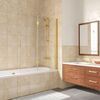Шторка на ванну Vegas Glass E2V LUX 120 09 CRYSTALVISION R профиль золото глянцевое стекло CRYSTALVISION