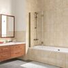 Шторка на ванну Vegas Glass E2V LUX 120 05 CRYSTALVISION L профиль бронза стекло CRYSTALVISION