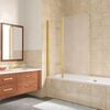 Шторка на ванну Vegas Glass E2V LUX ST 125 09 10 L профиль золото глянцевое стекло сатин