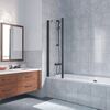 Шторка на ванну Vegas Glass E2V LUX ST 125 02М CRYSTALVISION L профиль черный матовый стекло CRYSTALVISION